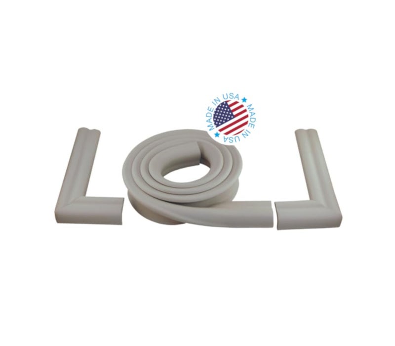 KidKusion Hearth Cushion | Made in USA | Taupe | 8.33 Ft of Padding | Child Safety, Edge and Corner Guard, Baby Proof Fireplace Bumper - Image 1